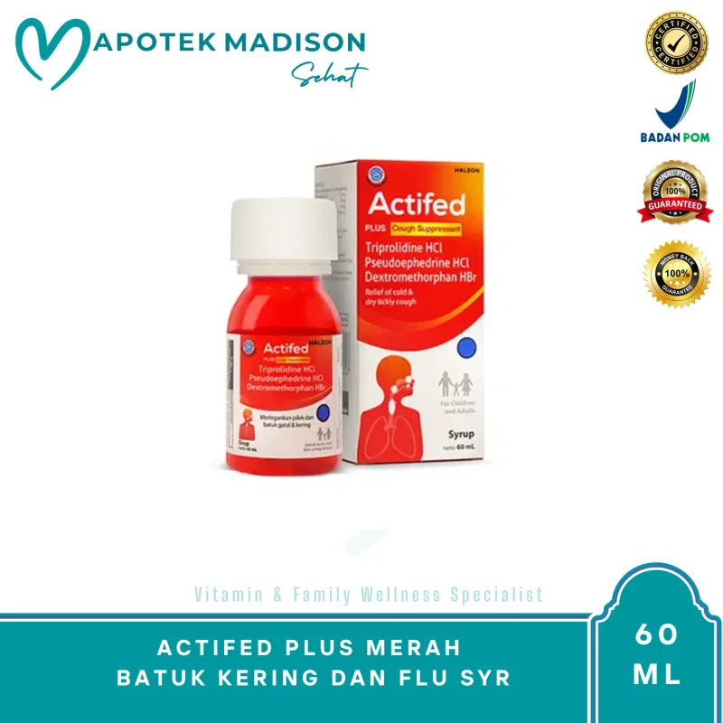 ACTIFED PLUS COUGH SUPPRESSANT MERAH SYR 60 ML