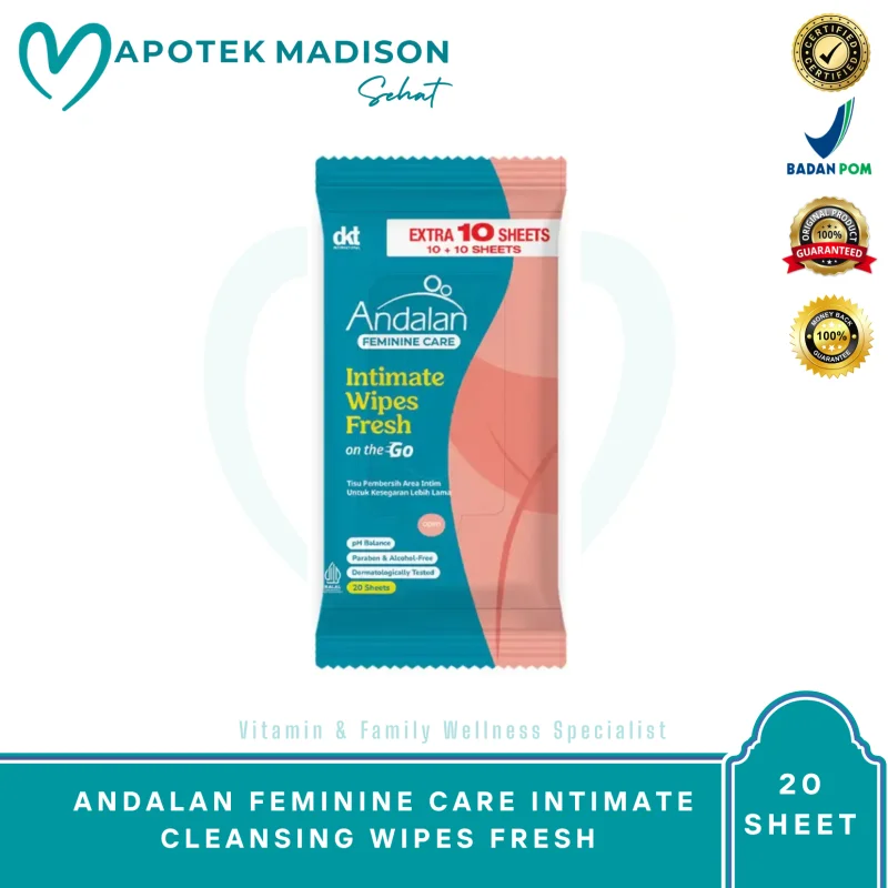 ANDALAN FEMININE CARE INTIMATE CLEANSING WIPES FRESH PACK 10 SHEETS