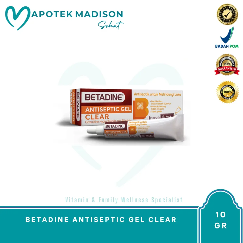 BETADINE ANTISEPTIC GEL CLEAR 10 GR