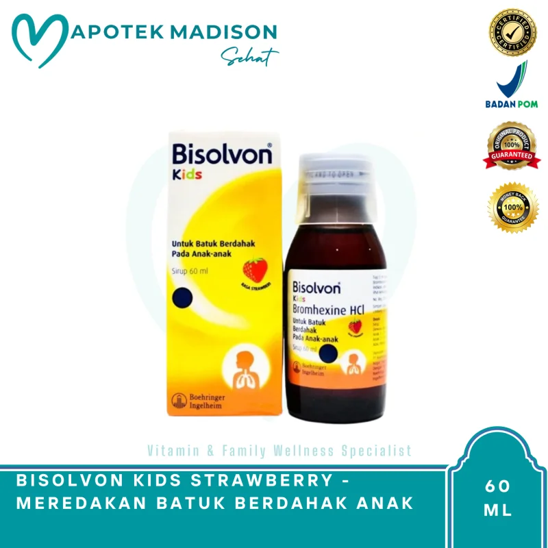 BISOLVON KIDS STRAWBERRY BATUK BERDAHAK SYR 60 ML
