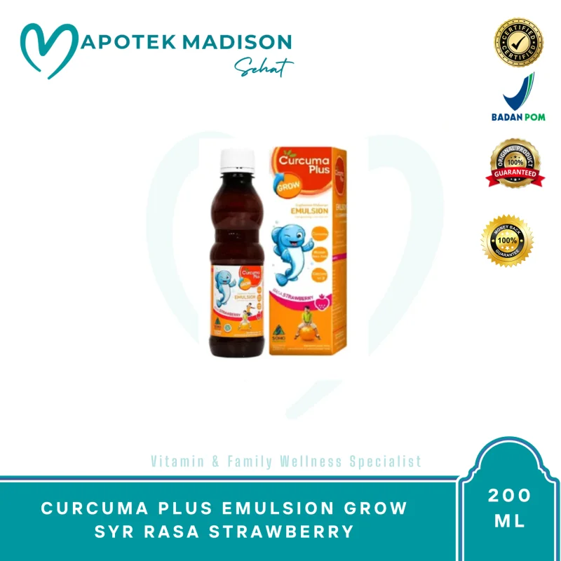 CURCUMA PLUS EMULSION GROW SYR RASA STRAWBERRY 200 ML