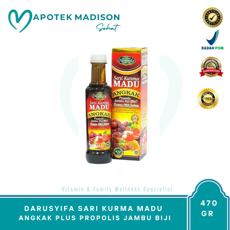 DARUSYIFA SARI KURMA MADU ANGKAK PLUS PROPOLIS JAMBU BIJI 470 GR