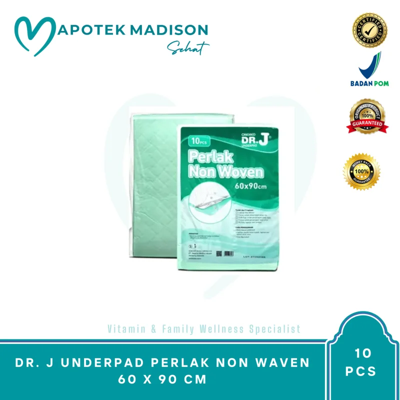 DR. J UNDERPAD PERLAK NON WAVEN 60 X 90 CM PACK 10 PCS