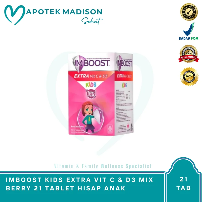 IMBOOST KIDS EXTRA VIT C & D3 MIXBERRY BTL @ 21 TAB