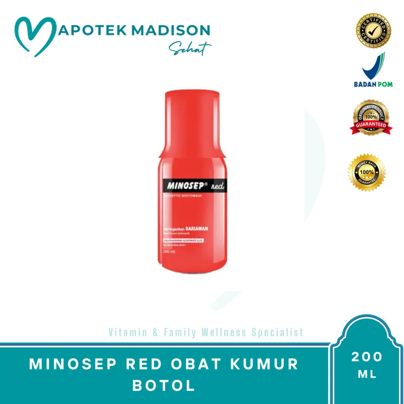 MINOSEP RED OBAT KUMUR 0,2% BTL 200 ML