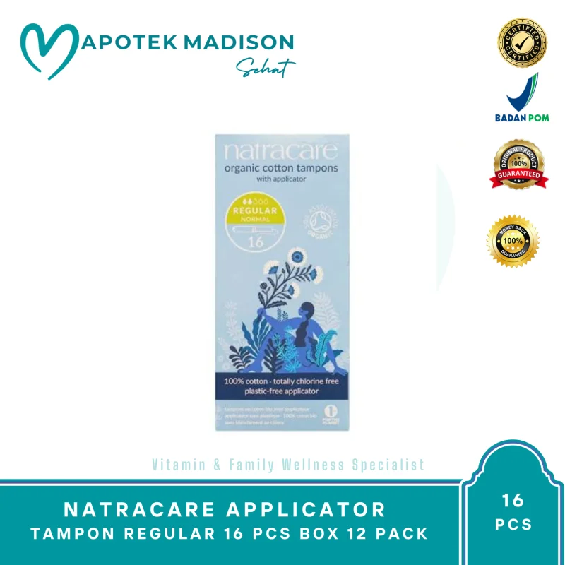 NATRACARE APPLICATOR TAMPON REGULAR 16 PCS BOX 12 PACK