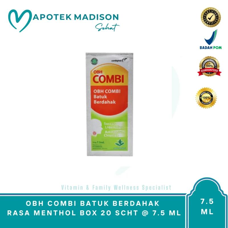 OBH COMBI BATUK BERDAHAK RASA MENTHOL BOX 20 SCHT @ 7.5 ML