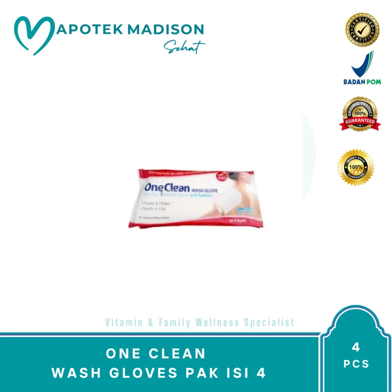 ONE CLEAN WASH GLOVES PAK ISI 4