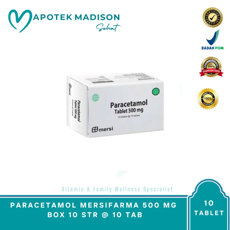 PARACETAMOL MERSIFARMA 500 MG BOX 10 STR @ 10 TAB
