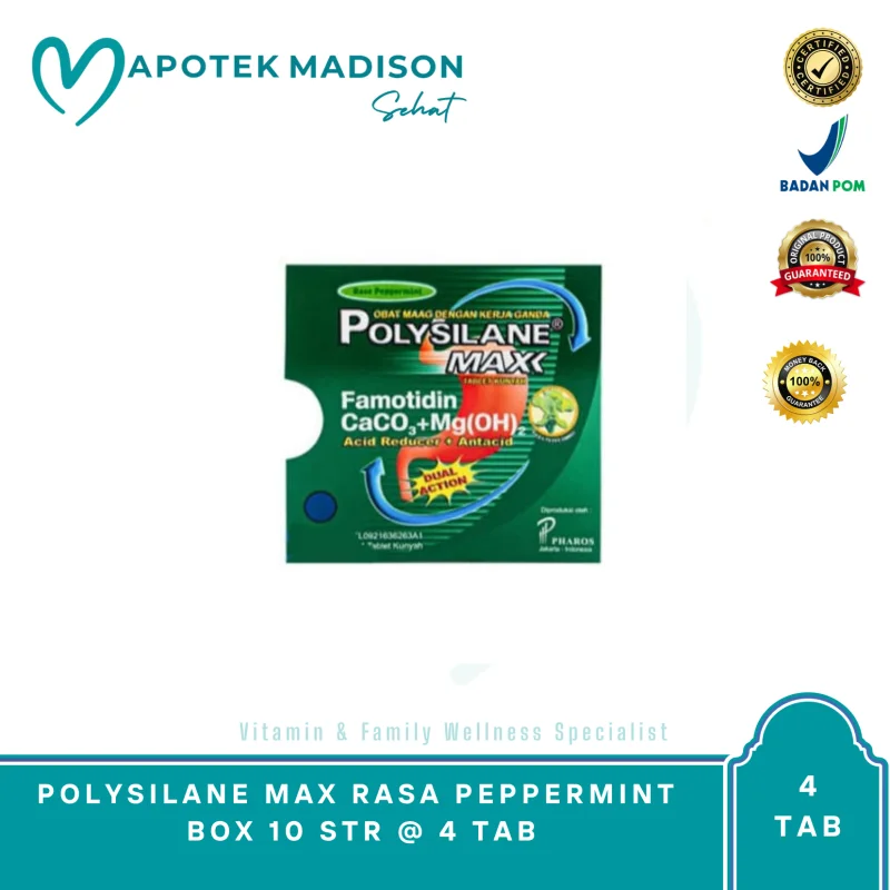 POLYSILANE MAX RASA PEPPERMINT BOX 10 STR @ 4 TAB