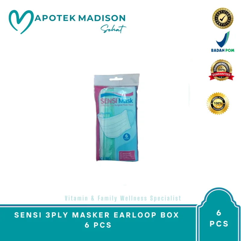 SENSI 3PLY MASKER EARLOOP BOX 6 PCS