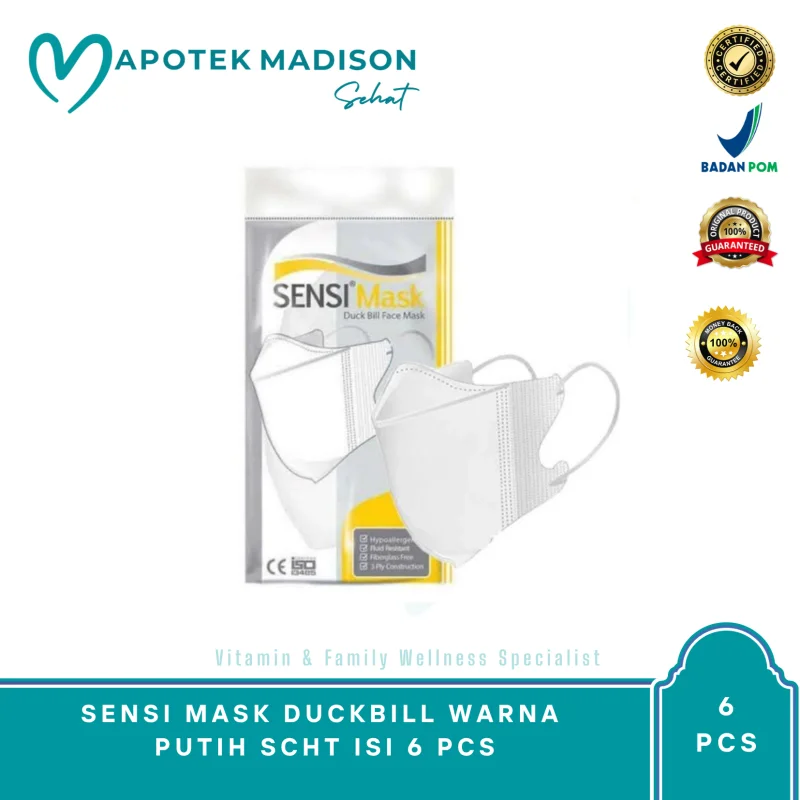SENSI MASK DUCKBILL WARNA PUTIH SCHT ISI 6 PCS