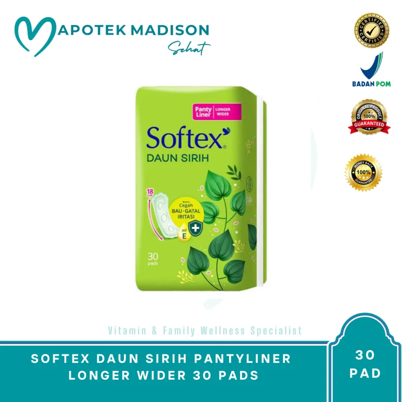 SOFTEX DAUN SIRIH PANTYLINER LONGER WIDER 30 PADS