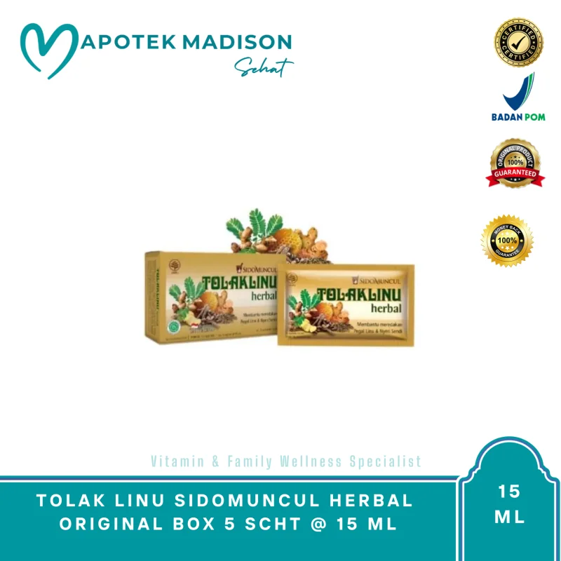 TOLAK LINU SIDOMUNCUL HERBAL ORIGINAL BOX 5 SCHT @ 15 ML