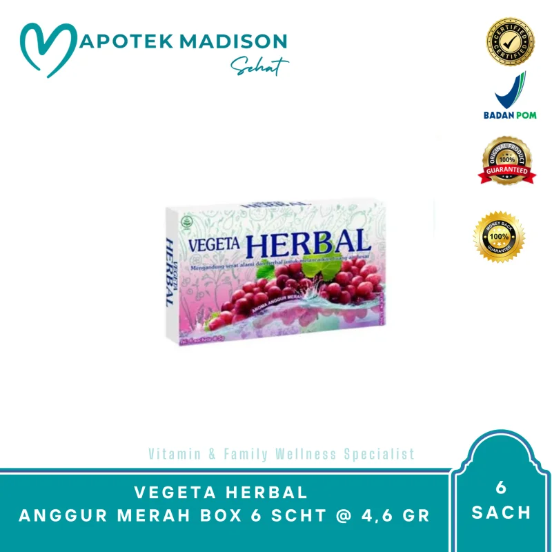 VEGETA HERBAL ANGGUR MERAH BOX 6 SCHT @ 4,6 GR