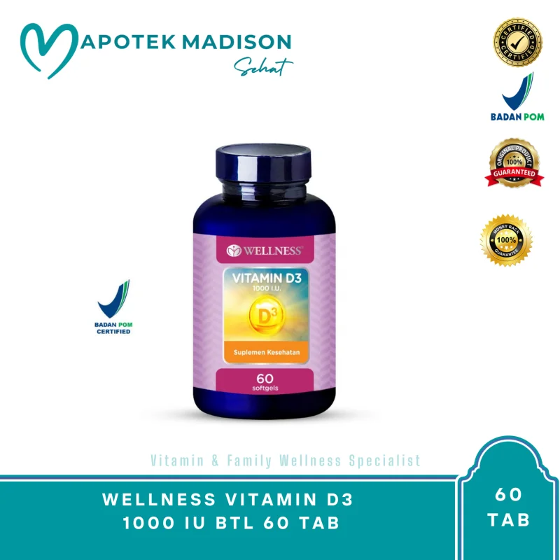 WELLNESS VITAMIN D3 1000 IU BTL 60 TAB