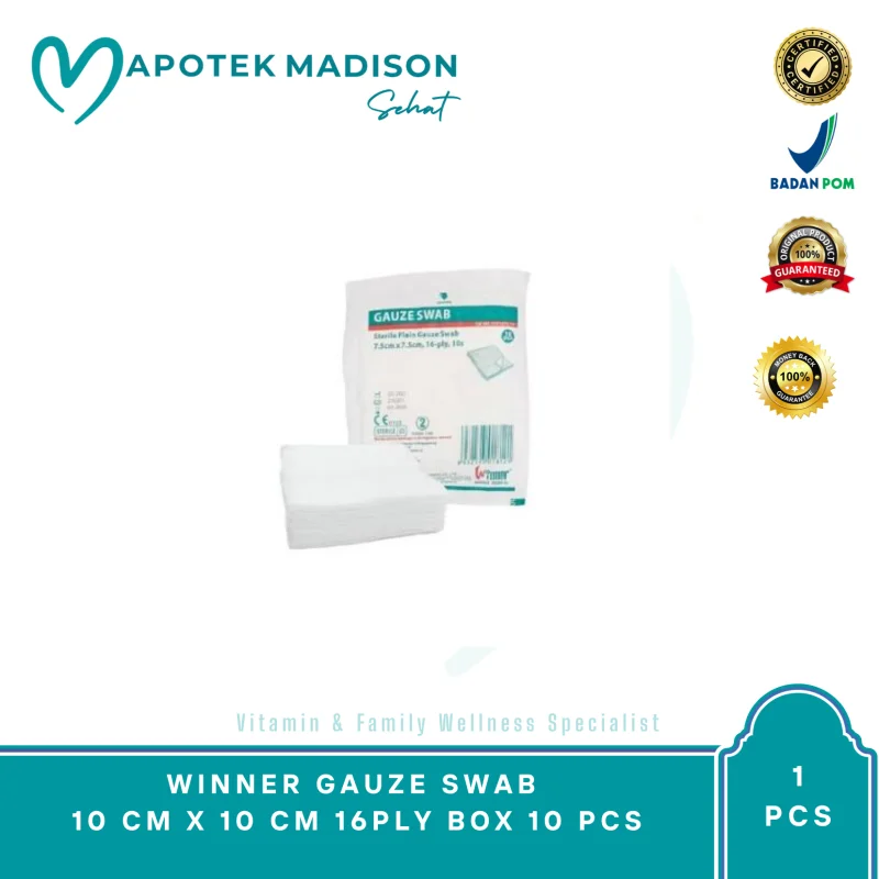 WINNER GAUZE SWAB 10 CM X 10 CM 16PLY BOX 10 PCS