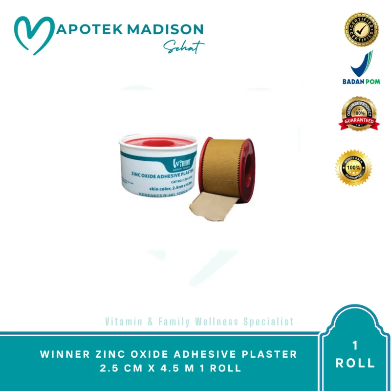 WINNER ZINC OXIDE ADHESIVE PLASTER 2.5 CM X 4.5 M 1 ROLL