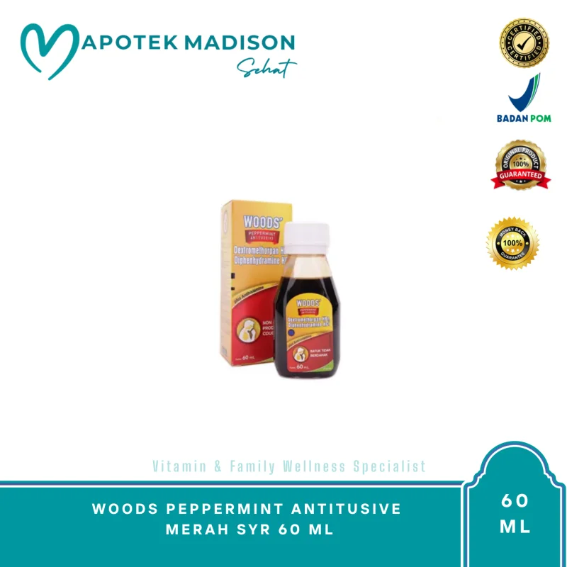 WOODS PEPPERMINT ANTITUSIVE MERAH SYR 60 ML