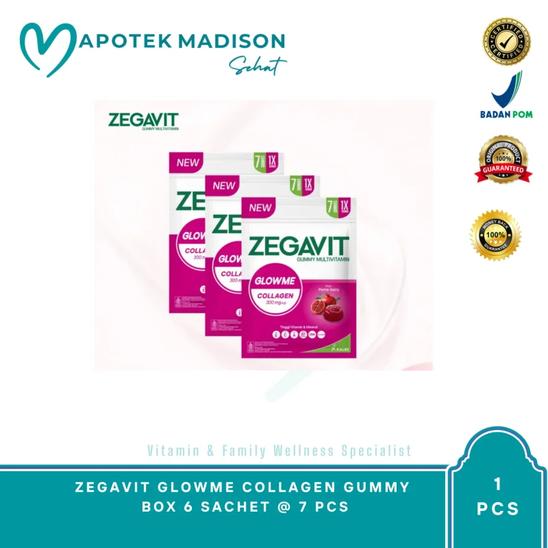 ZEGAVIT GLOWME COLLAGEN GUMMY BOX 6 SACHET @ 7 PCS